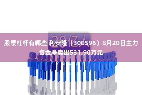 股票杠杆有哪些 利安隆（300596）8月20日主力资金净卖出531.90万元