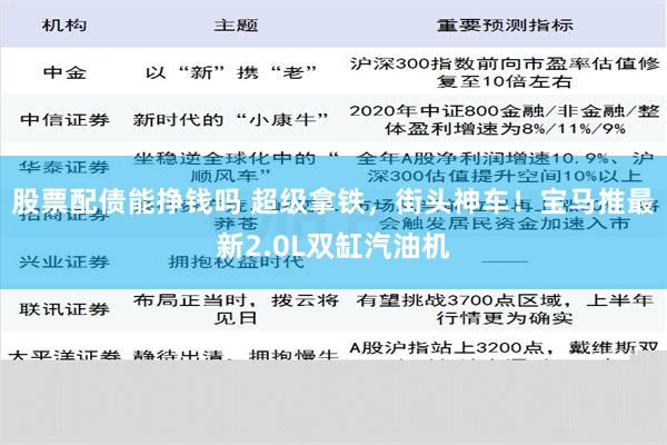 股票配债能挣钱吗 超级拿铁，街头神车！宝马推最新2.0L双缸汽油机